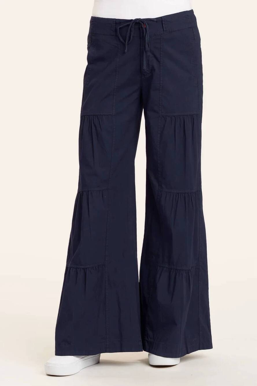 NEW XCVI women's terraced wide leg pants in navy